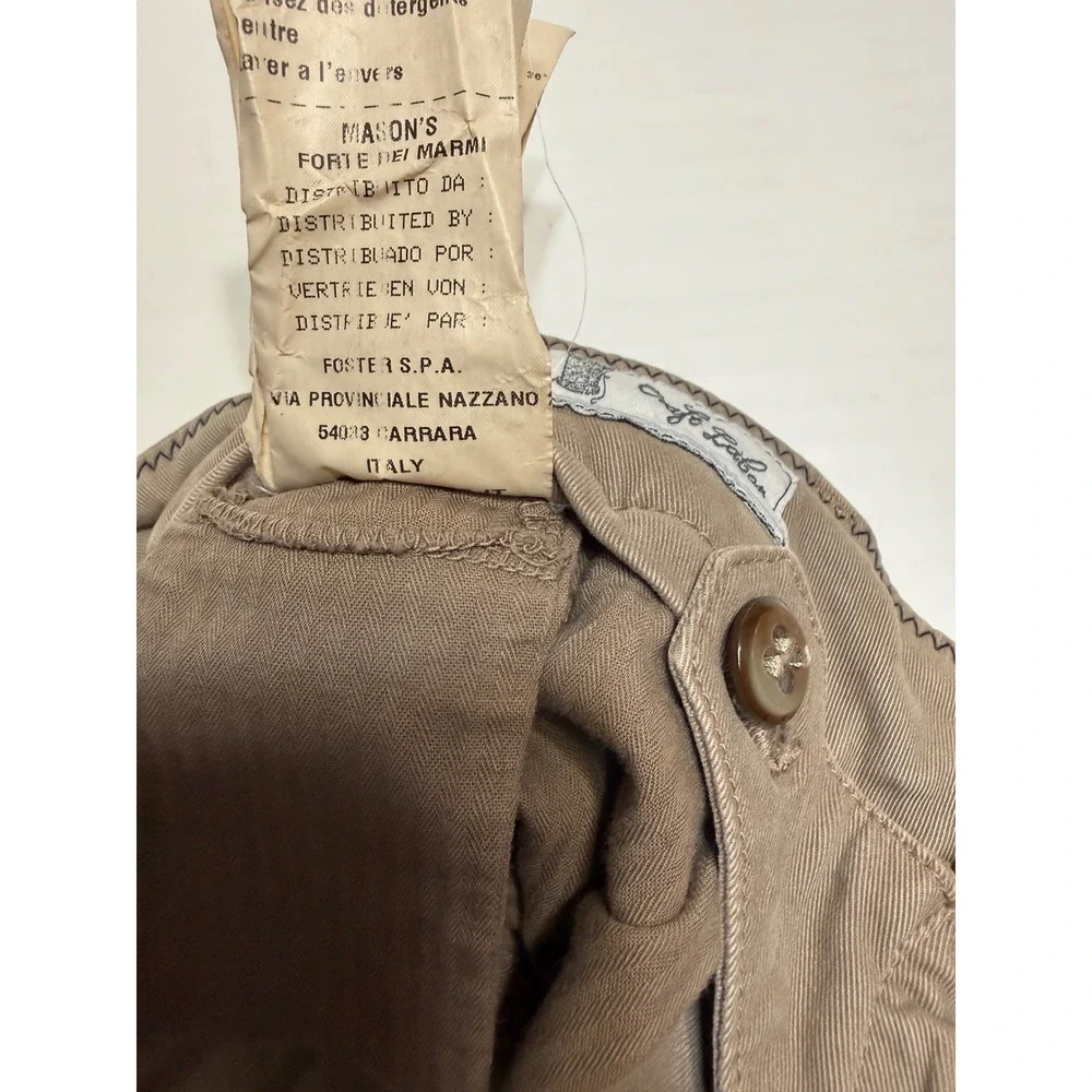 Masons Forte Dei Marmi New York Chinos Mens 50 Khaki Tan Slim Fit Pants Italy